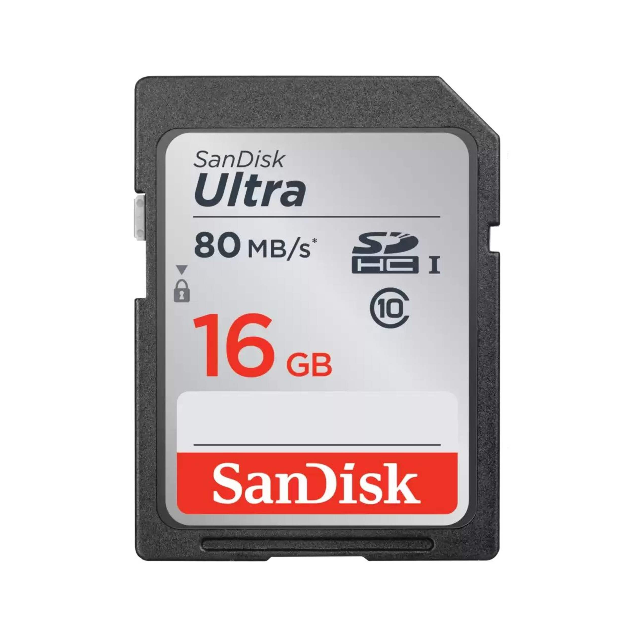 SanDisk Ultra 16GB SDHC Class 10 30MB/s Memory Card Front_Flat