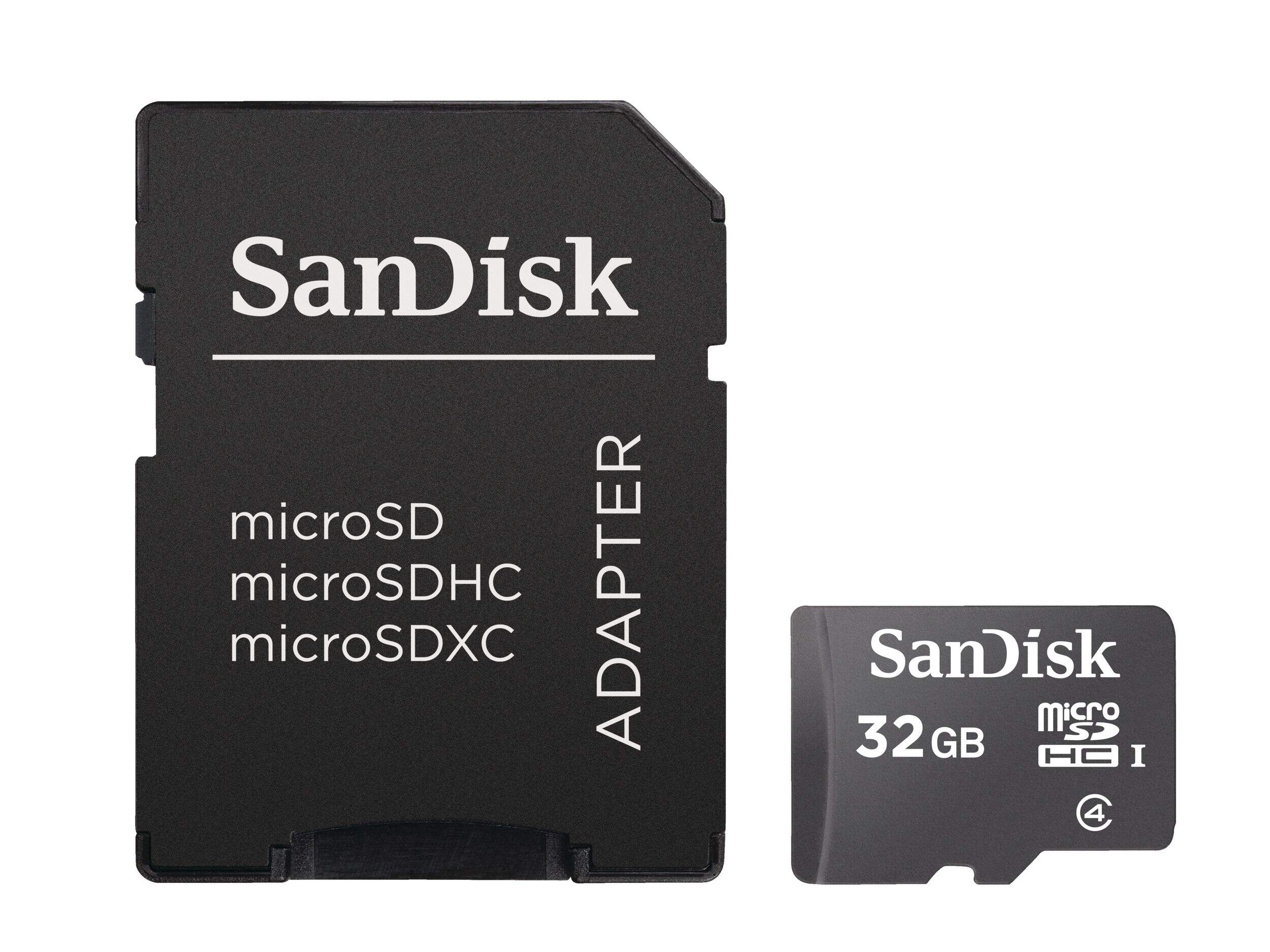 SanDisk 32GB Micro SDHC Class 4 UHS-I Memory Card with Adapter Front_Flat