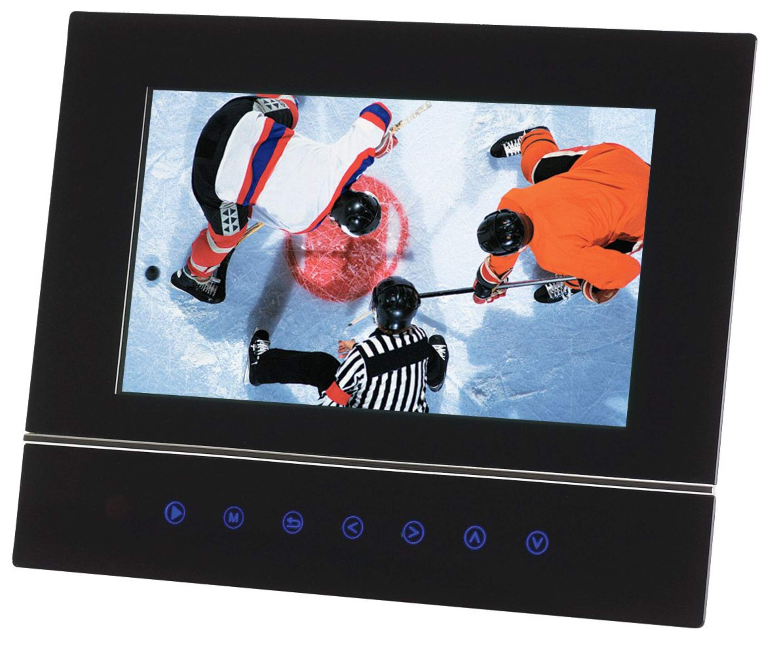 Electrohome LCD Digital Photo Frame with Touch Sensor Keys Front_Angled_Left