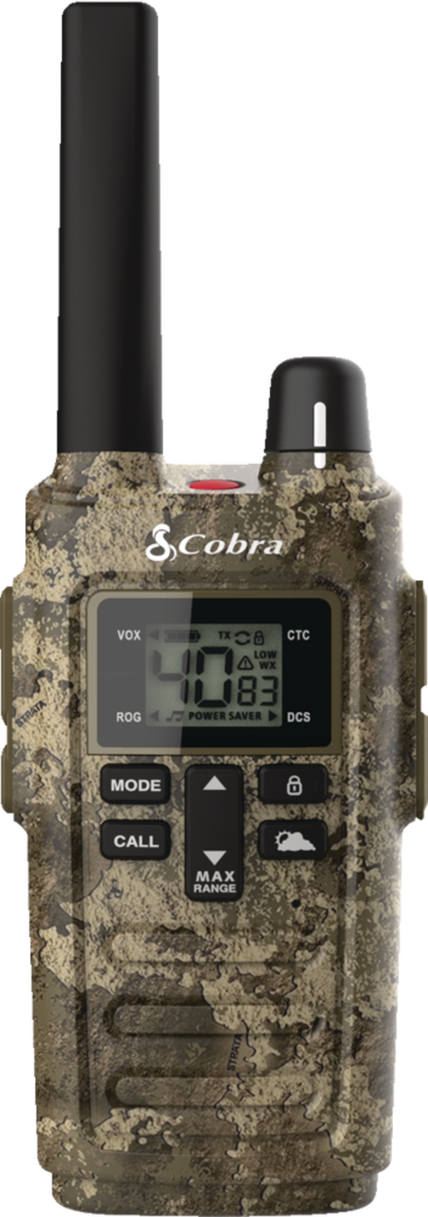 Cobra RX380TTC Weather-Resistant Camo Two-Way Radio, 2-pk Front_Flat