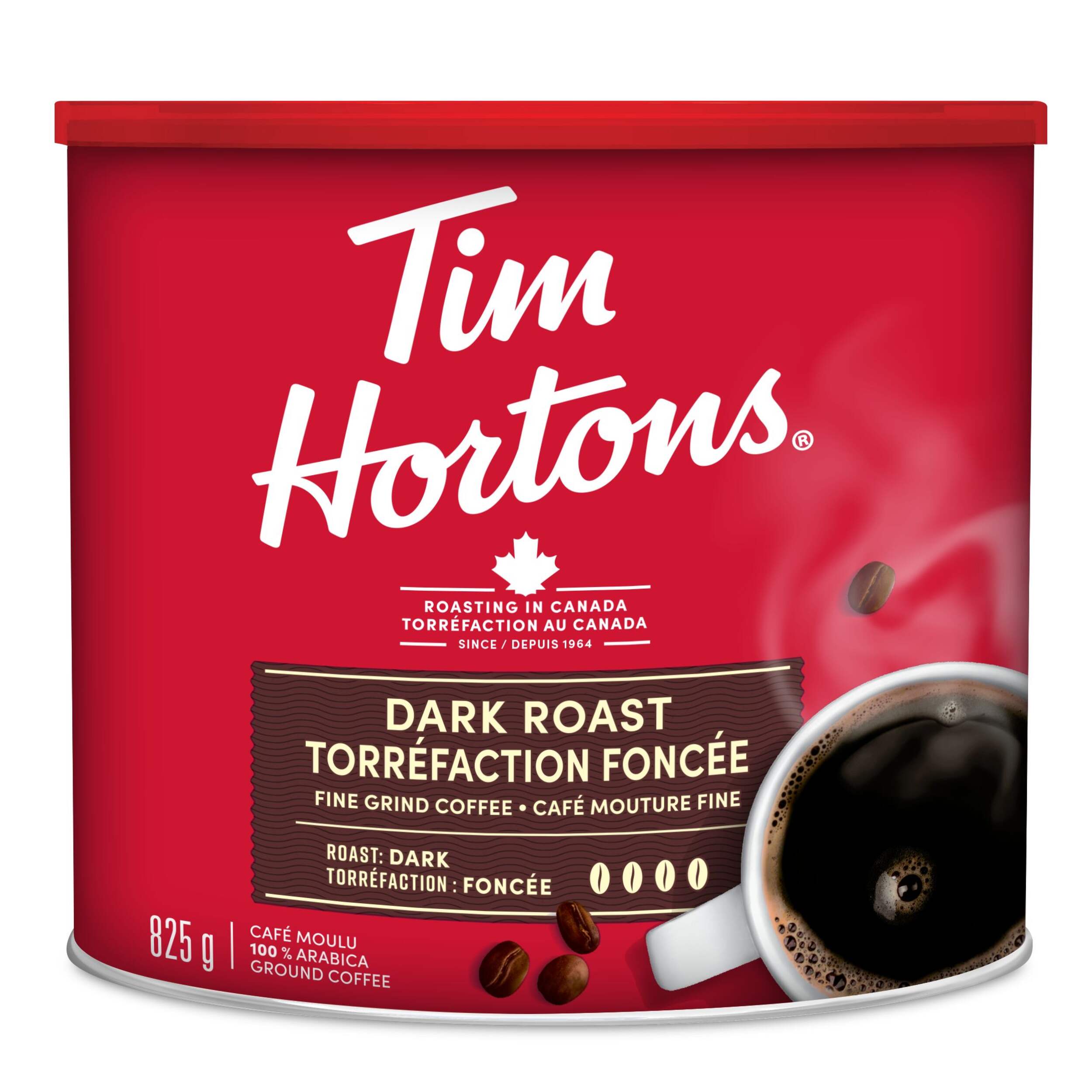 Tim Hortons Dark Roast Ground Coffee, 875-g Front_Flat