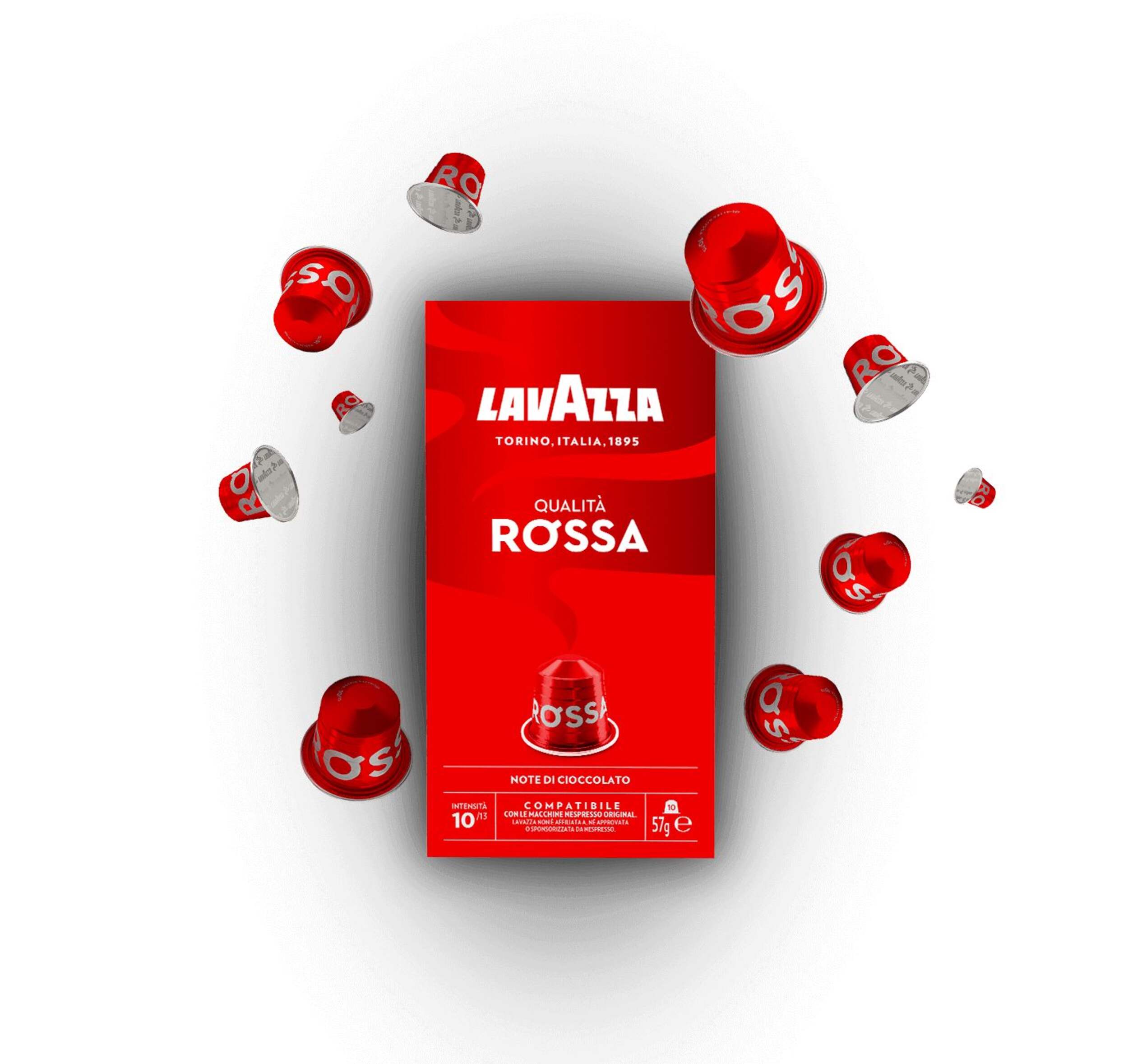 Lavazza Rossa Medium Roast, Nespresso Compatible Capsules, 50-g, 10-pk Composite_or_Mixed