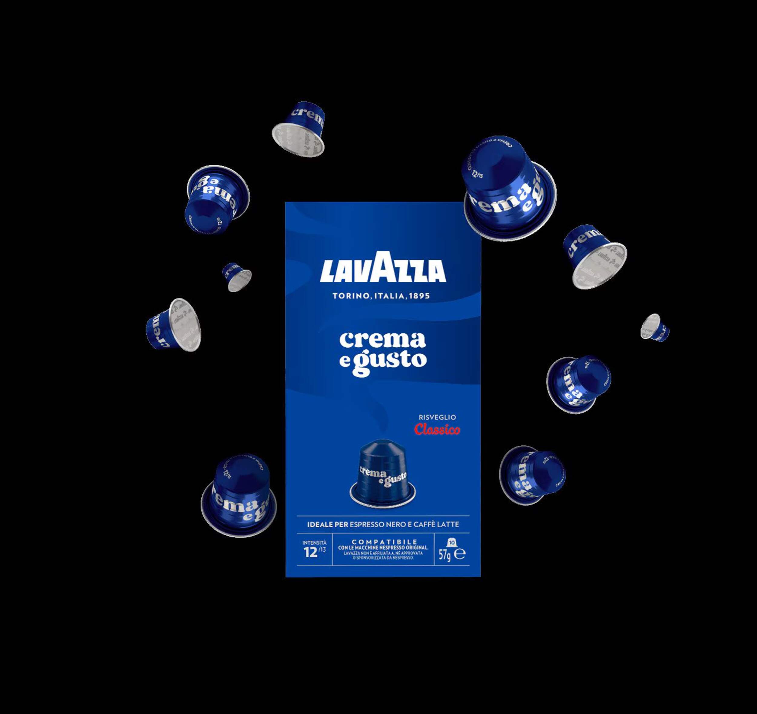 Lavazza Crema Gustos Medium Roast, Nespresso Compatible Capsules, 50-g, 10-pk Composite_or_Mixed