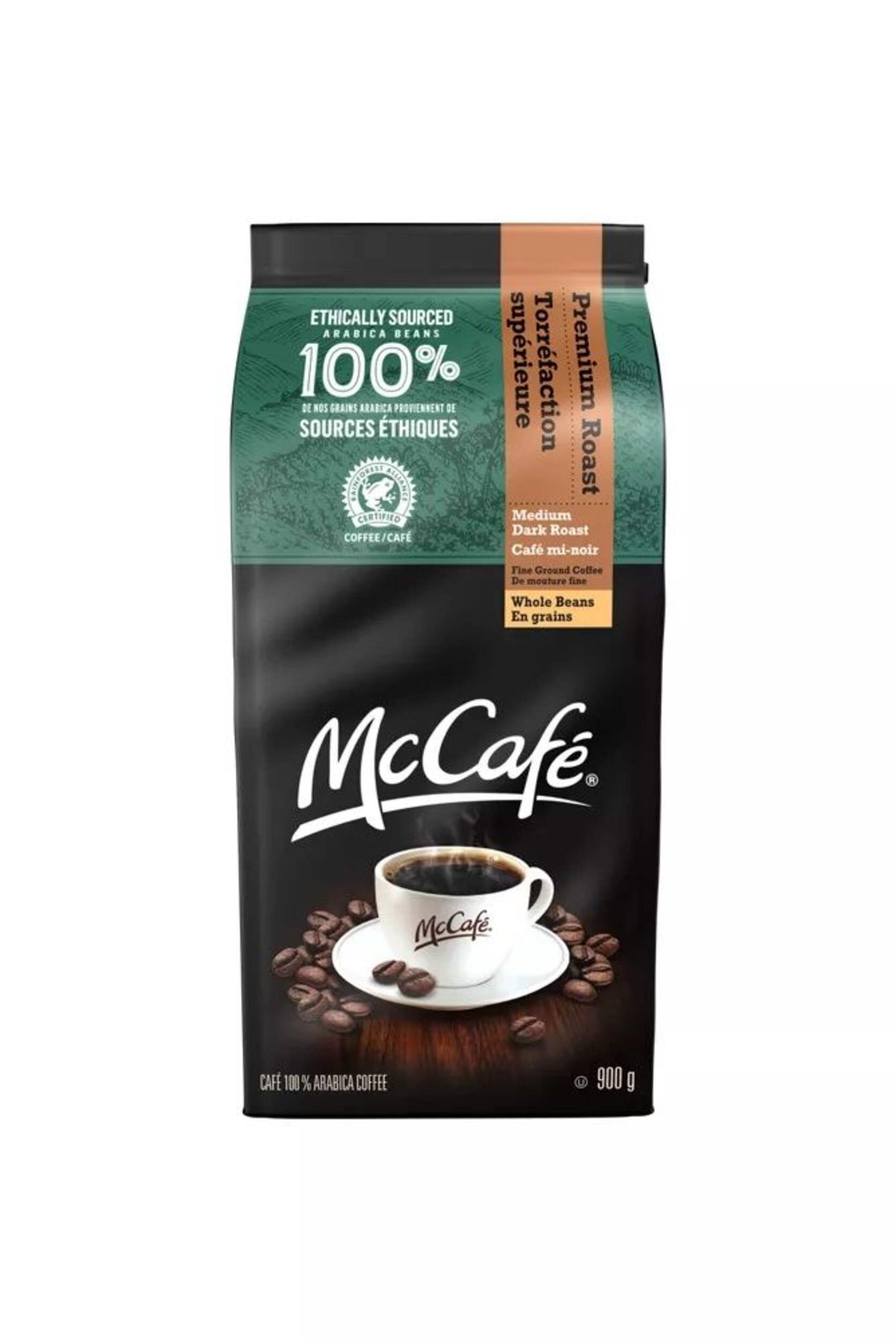 McCafe Premium Medium Dark Roast Whole Beans, 900-g Front_Flat