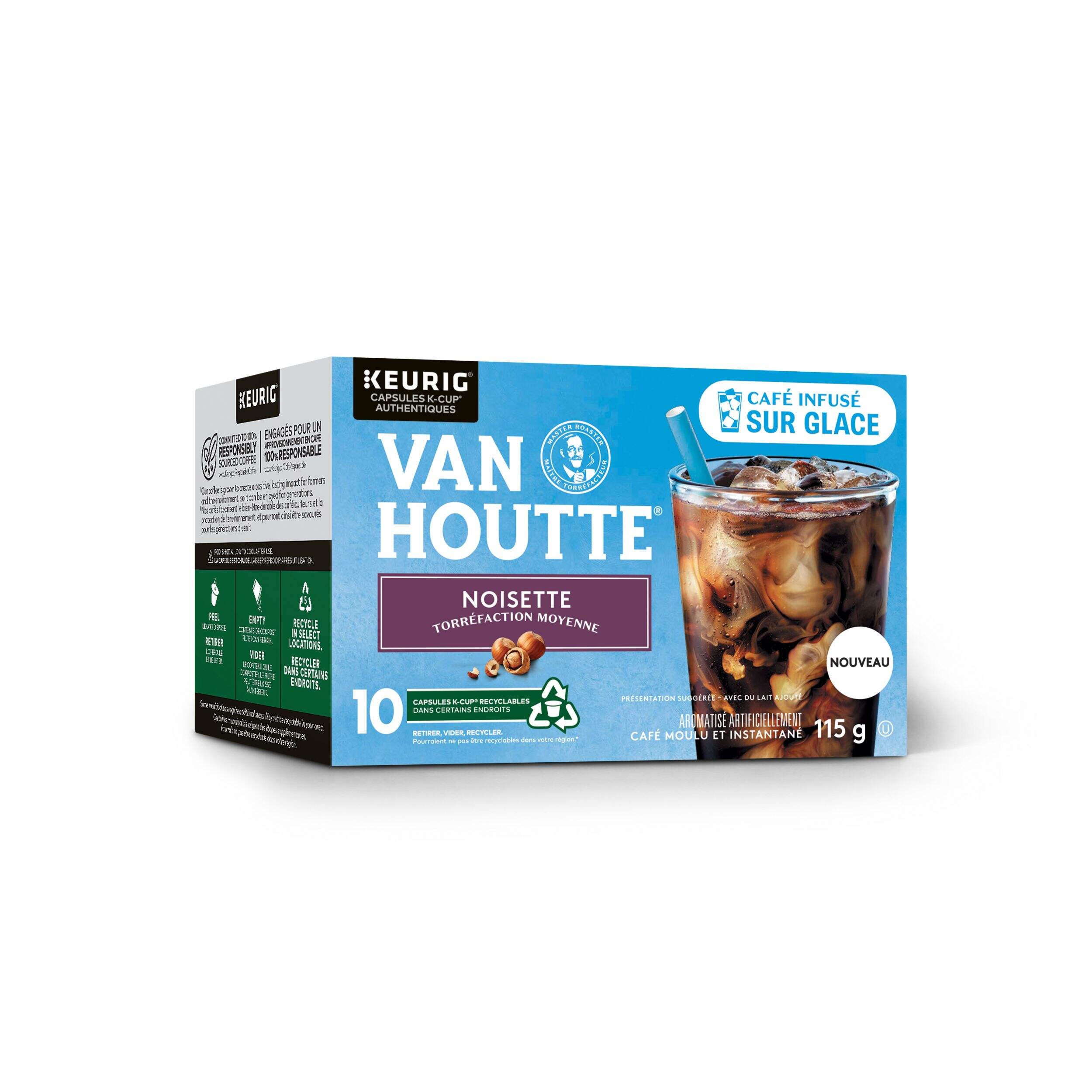Van Houtte noisette infusion sur glace, dosettes K-Cup, paq. 10 Front_Three_Fourths_Angled_Right