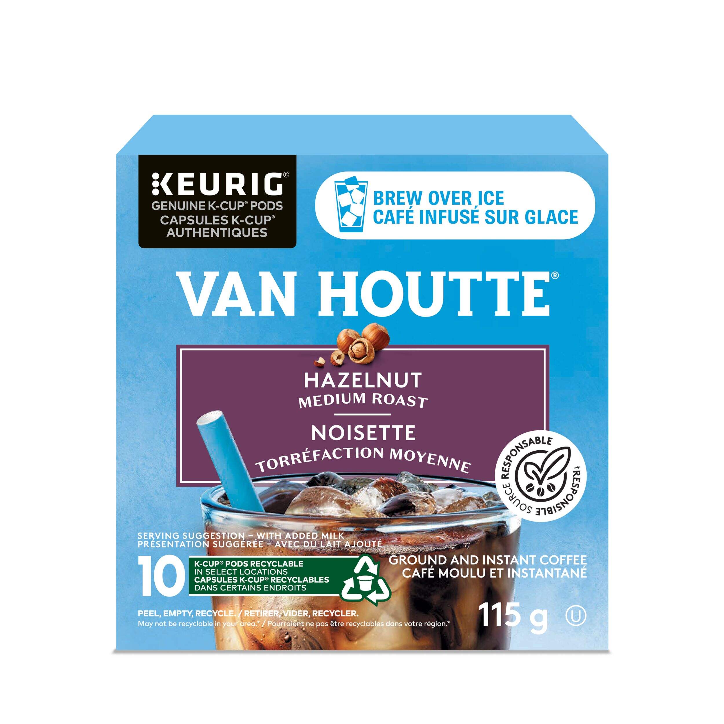 VanHoutte Hazelnut Brew Over Ice, K-Cup Pods, 10-pk Front_Elevated
