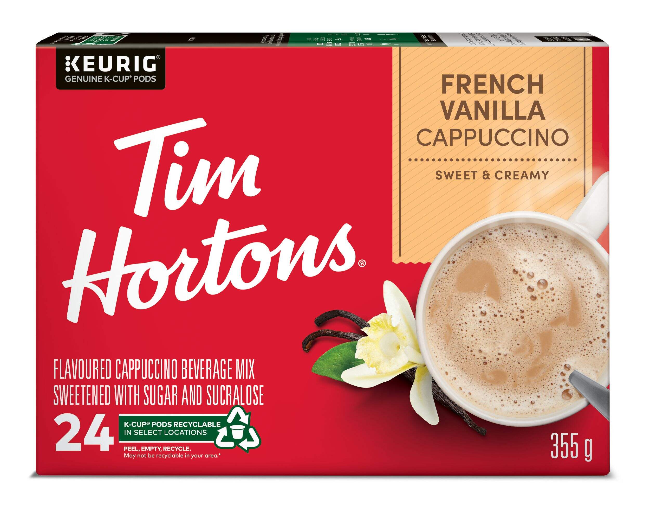 Tim Hortons French Vanilla Cappuccino, K-Cup Pods, 24-Count Front_Elevated