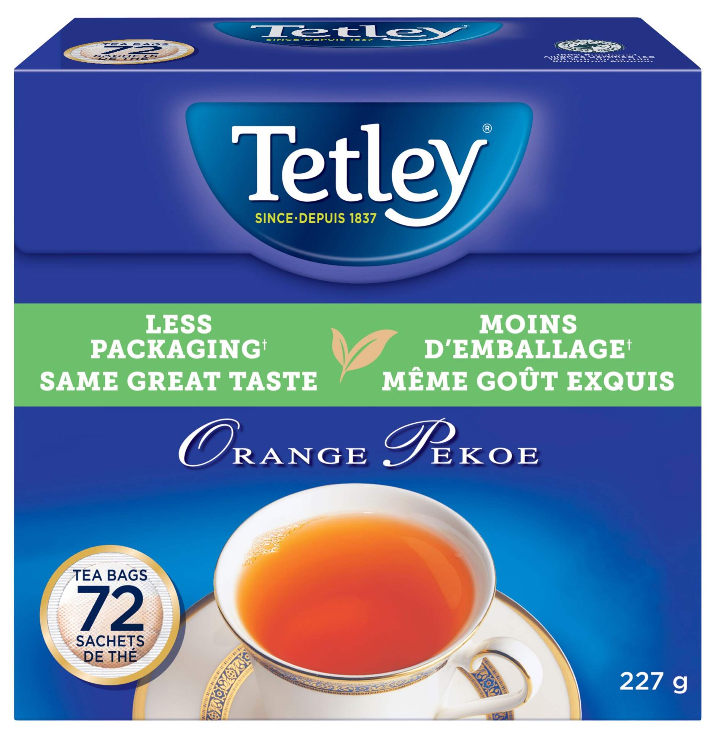 Tetley Pekoe orange, paq. 72 Front_Elevated