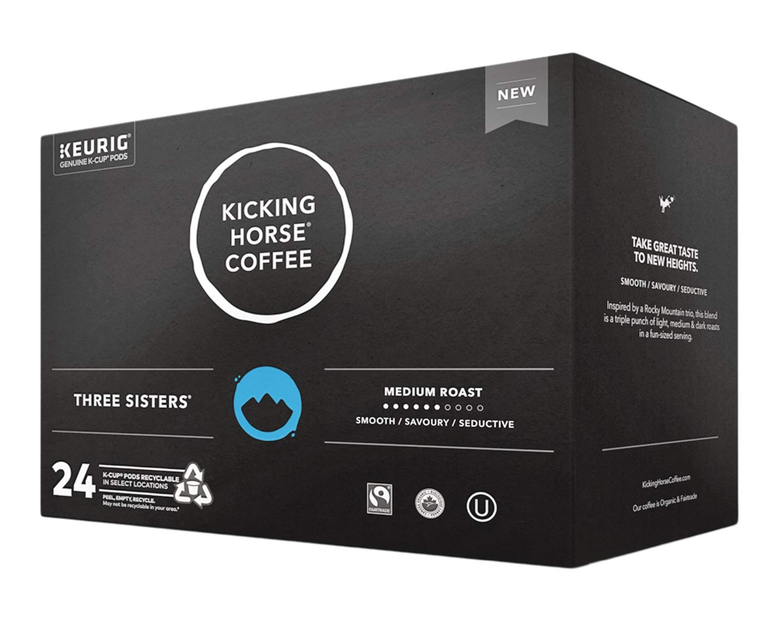 Kicking Horse Three Sisters K-Cup Coffee Pods, 24-pk Front_Angled_Left