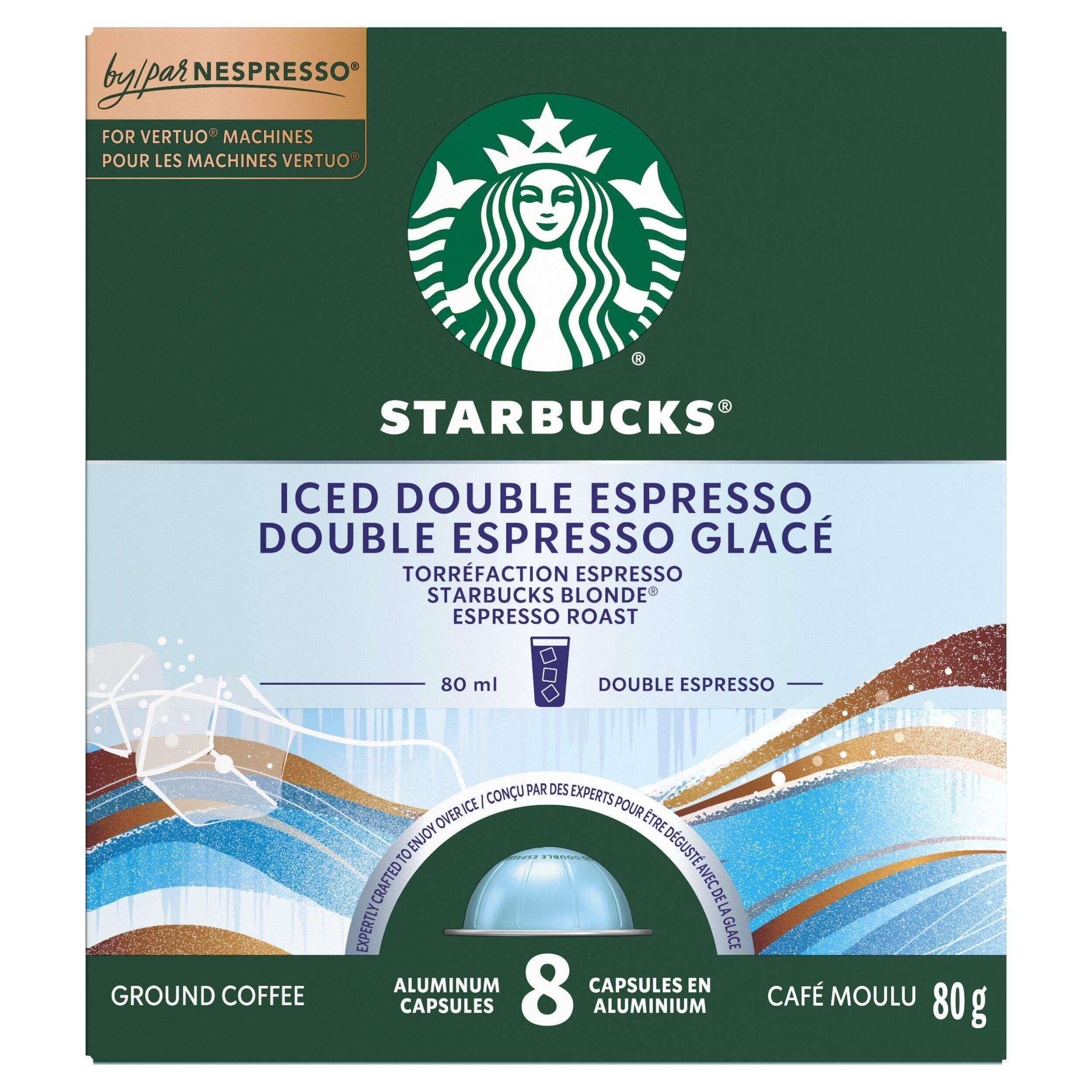 Capsules de café double espresso glacé Starbucks par Nespresso Vertuo, paq. 8 Front_Flat