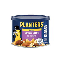 Planters Salted Mixed Nuts 60% Peanuts Tin, 225-g
