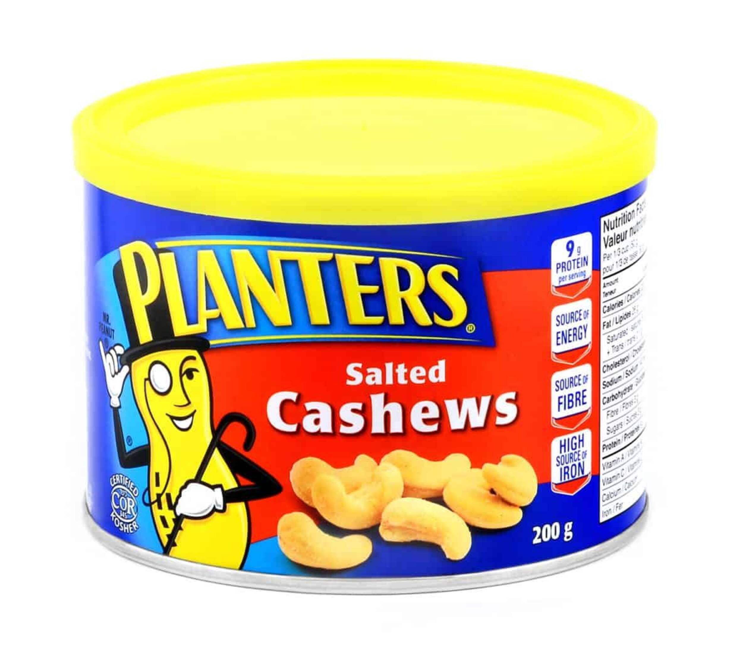 Planters Salted Cashews Tin, 200-g Front_Elevated