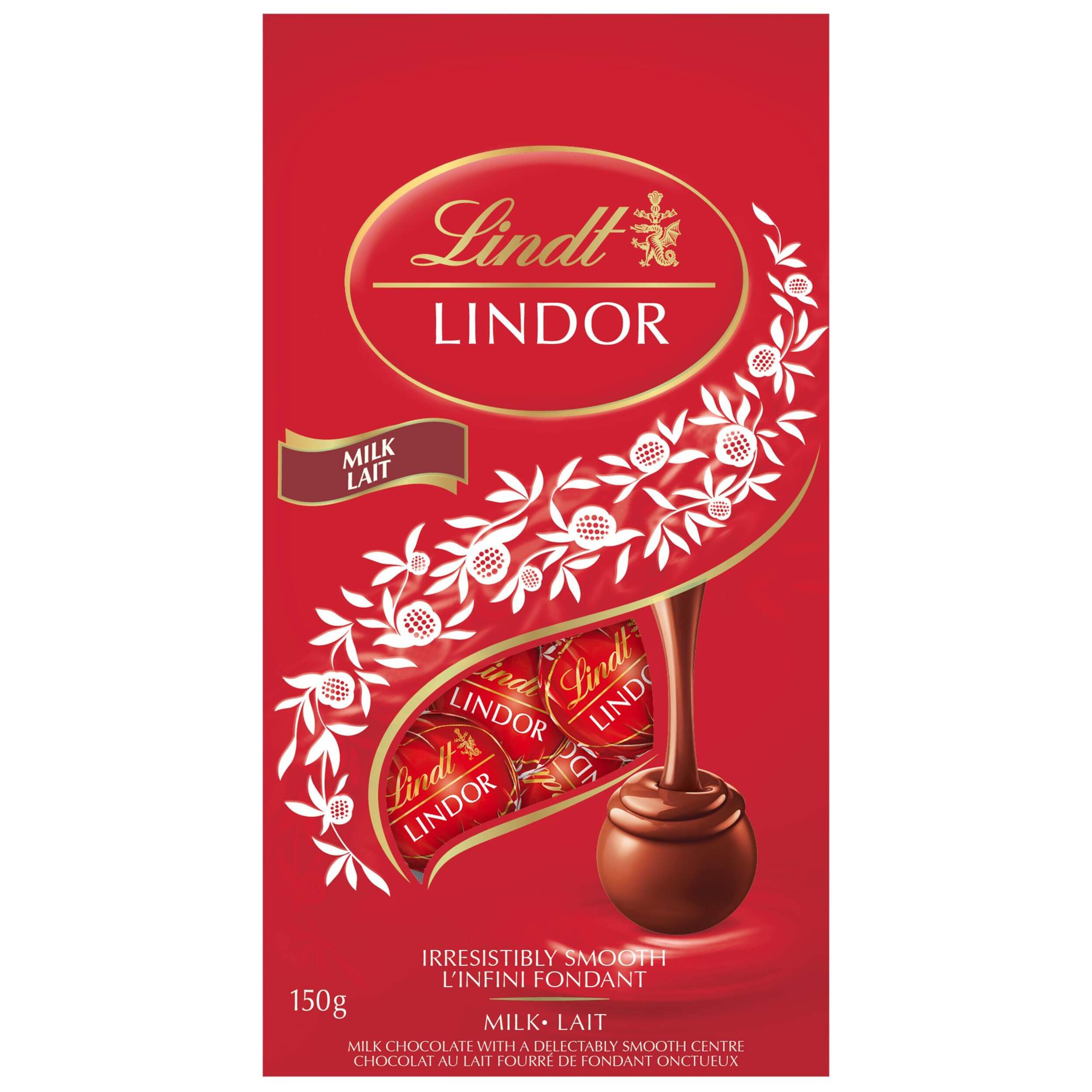 Chocolat au lait Lindt Lindor, paq. 150 Front_Flat