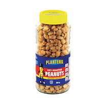 Planters Delicately Seasoned Dry Roasted Peanuts Jar, 454-g