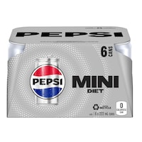 Diet Pepsi Cola, Sleek Mini Cans, 222-mL, 6-pk Front_Elevated