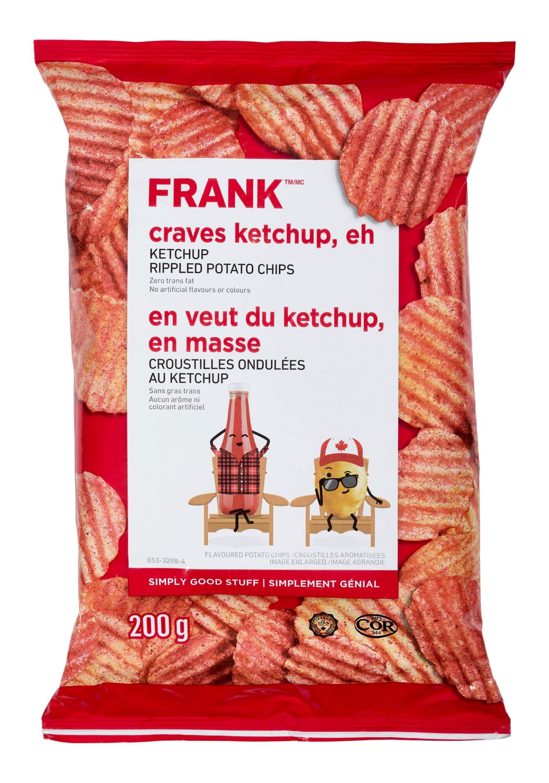 FRANK Ketchup Rippled Potato Chips, 200-g Front_Flat