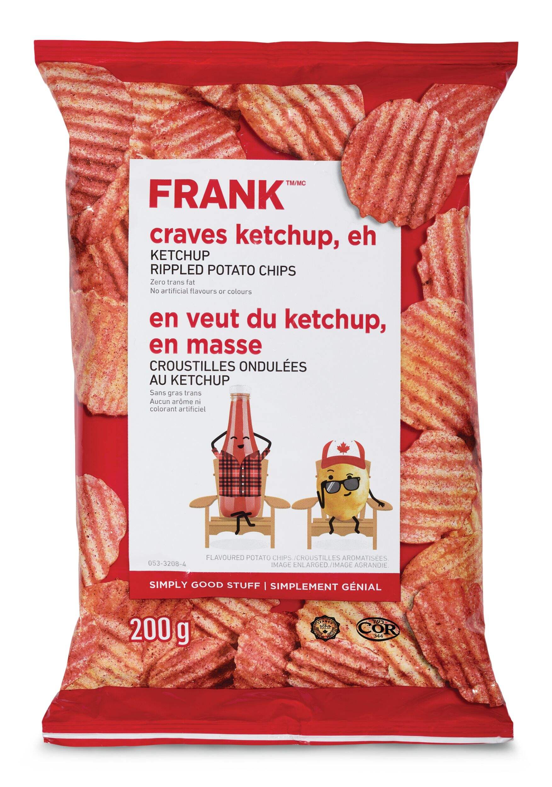 Croustilles ondulées au ketchup FRANK, 200 g Front_Flat