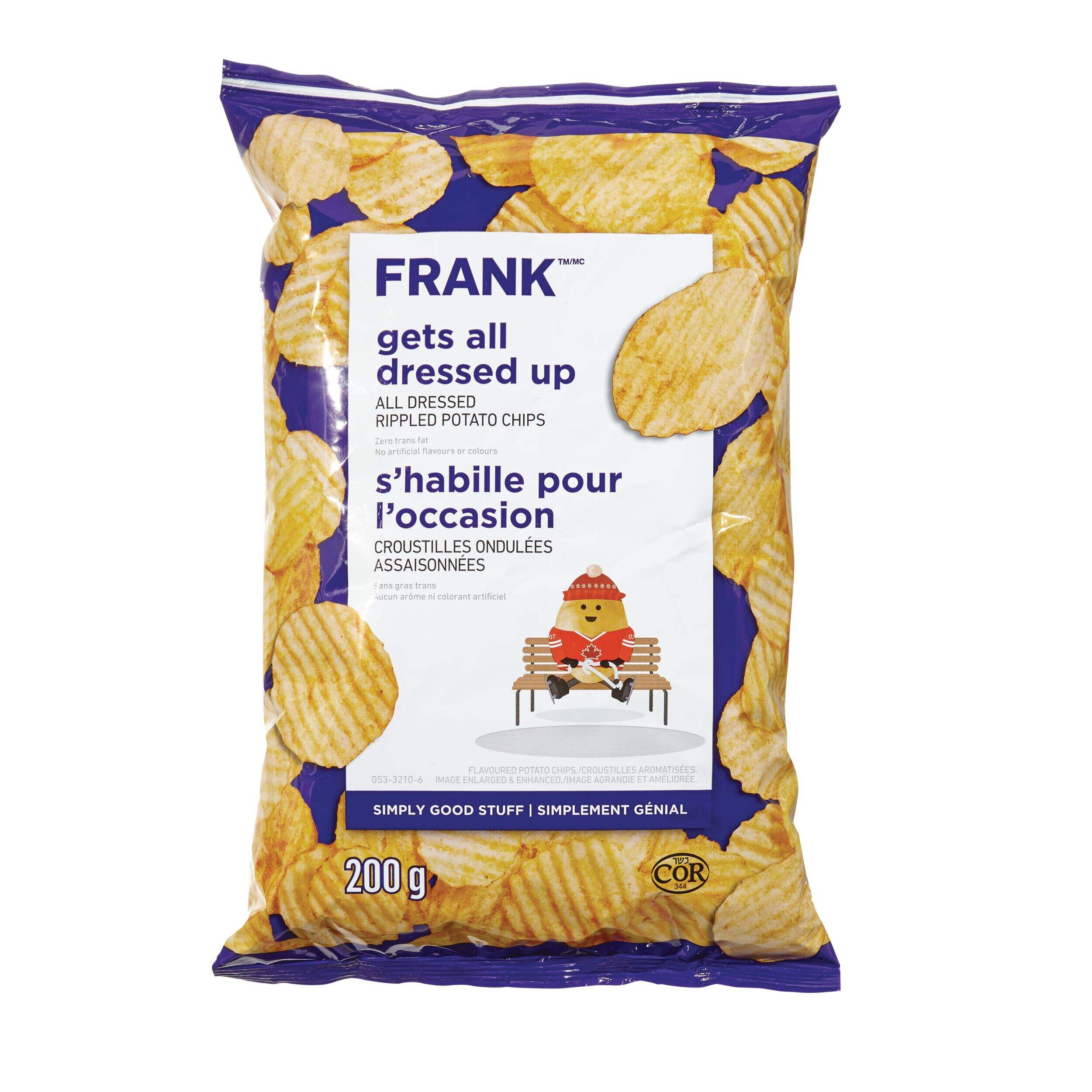 Croustilles ondulées assaisonnées FRANK, 200 g Front_Flat