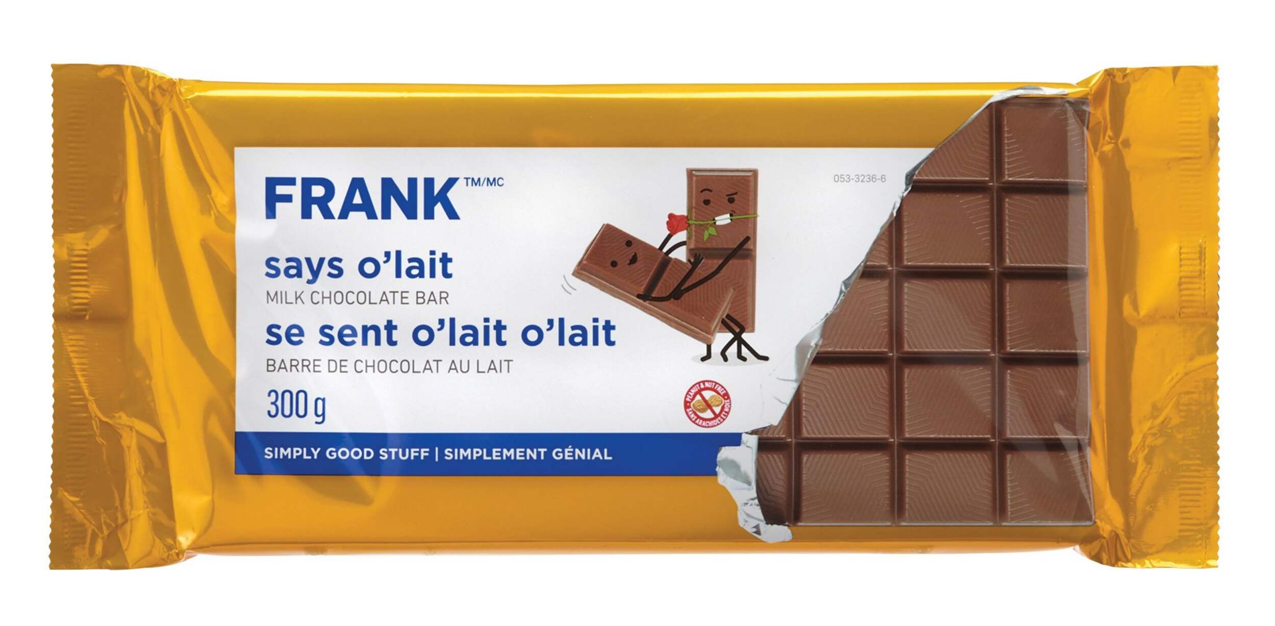 Barre de chocolat au lait FRANK, 300 g Front_Flat