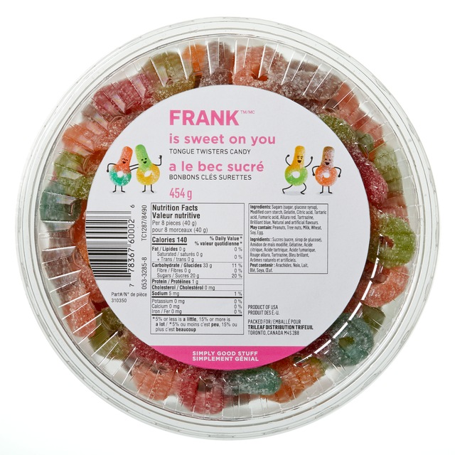 FRANK Sour Key Candy Tub, 454g Canadian Tire