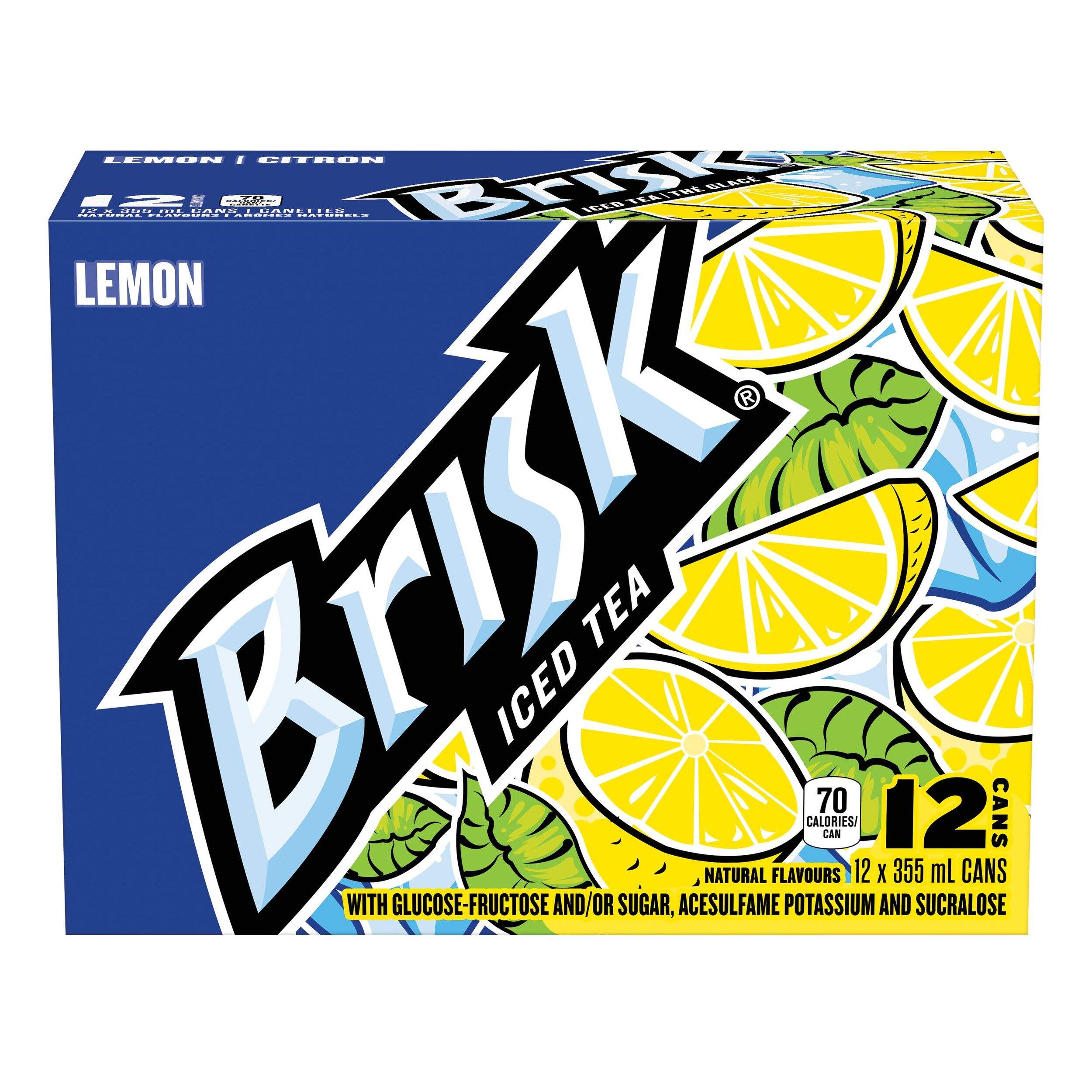 Thé glacé Brisk, citron, 12 x 355 mL Front_Elevated