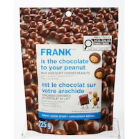 Arachides enrobées de chocolat au lait FRANK, 225 g Front_Flat