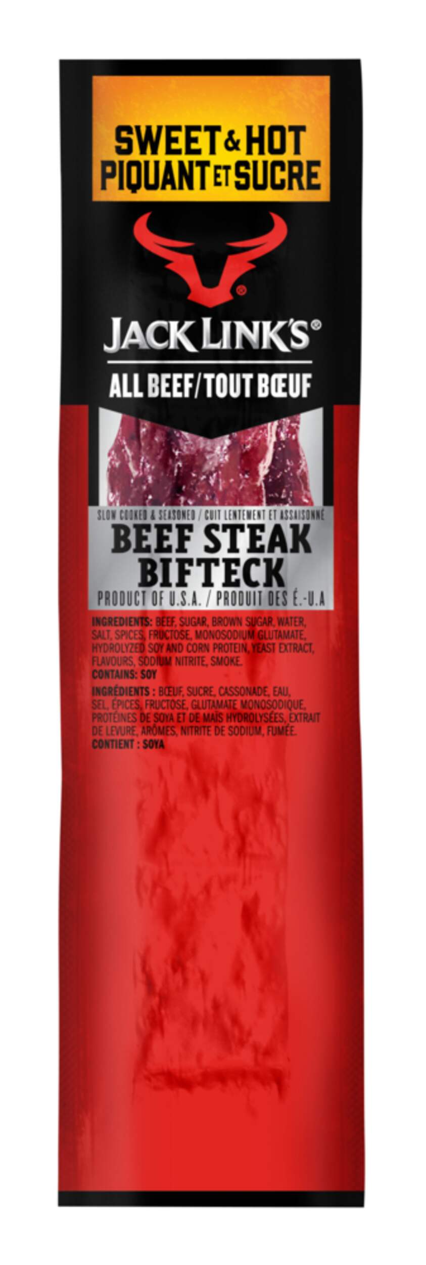 Bifteck sucré et piquant Jack Link's, 28 g Front_Flat