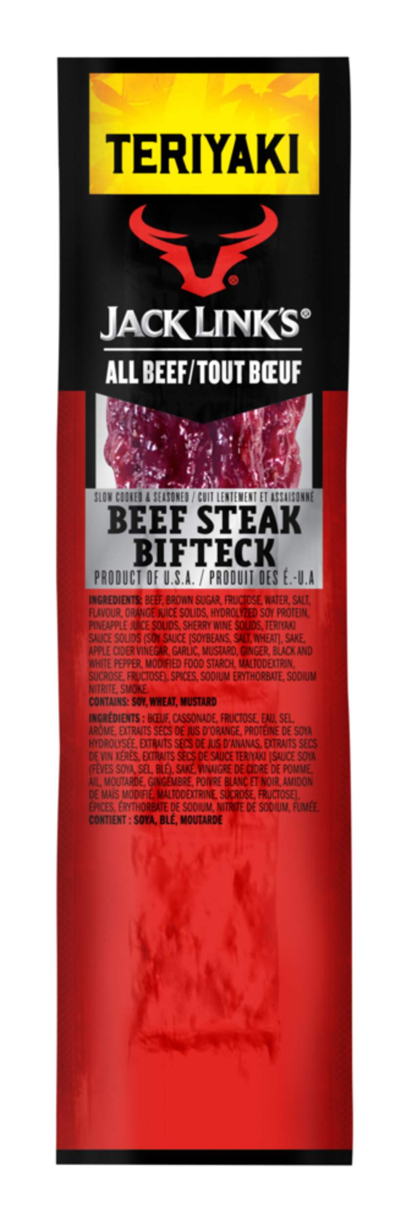 Jack Link's Teriyaki Beef Steak, 28-g Front_Flat