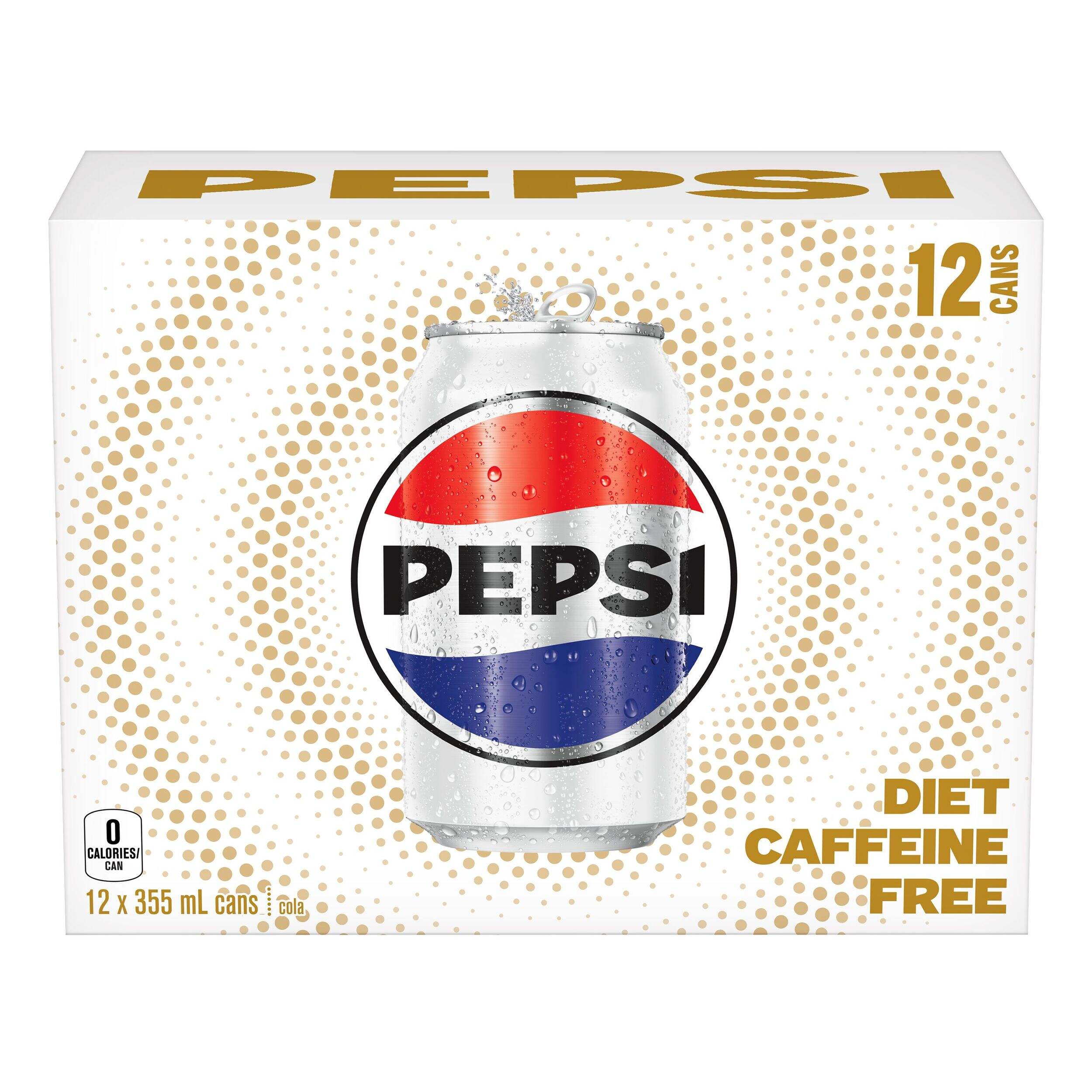 Diet Pepsi Caffine Free Soda, 12 x 355-ml Front_Elevated
