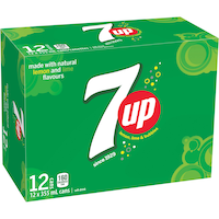 7UP Lemon Lime Soda, 12 x 355-ml Front_Angled_Right