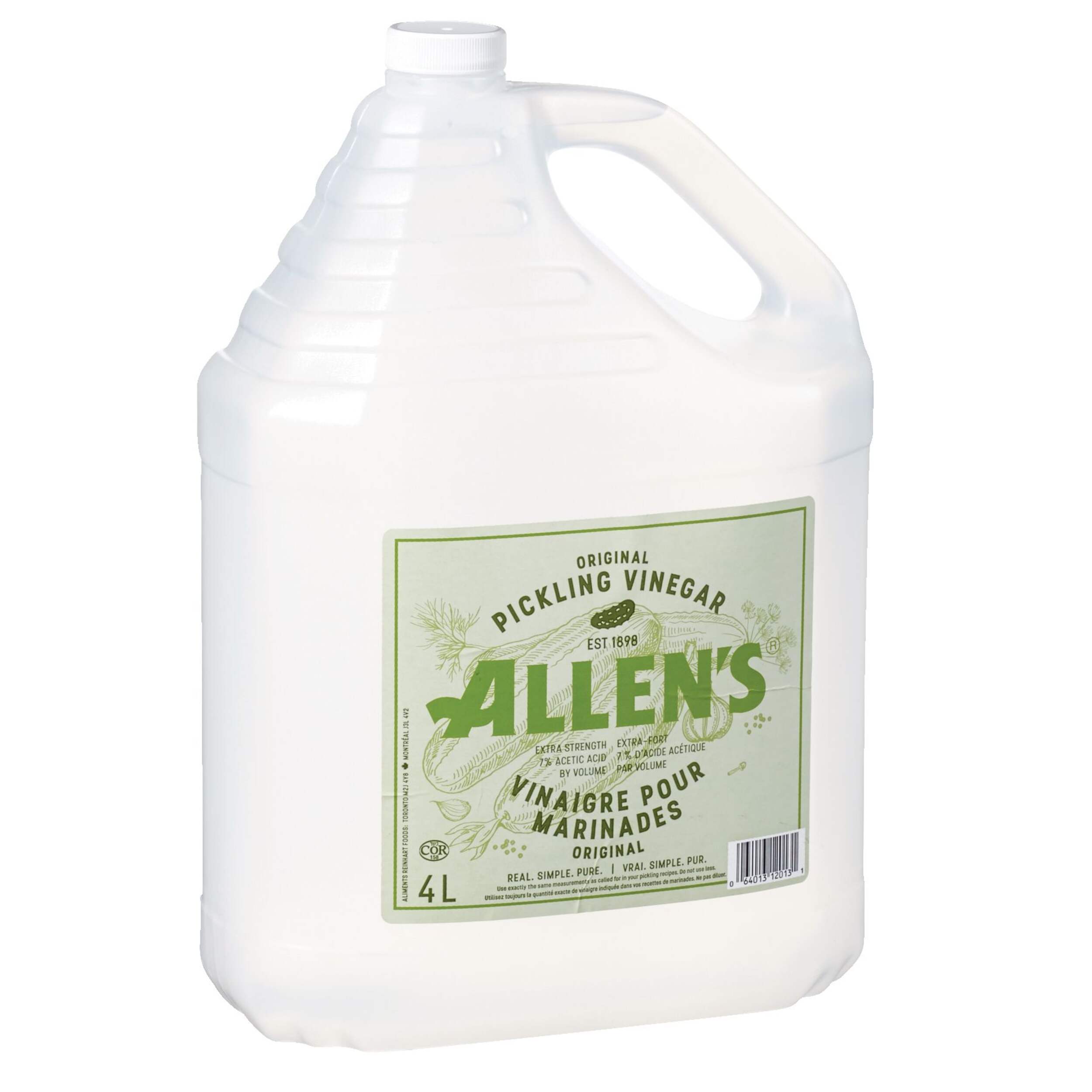 Allen's Original Pickling Vinegar, 4-L Front_Three_Fourths_Angled_Right