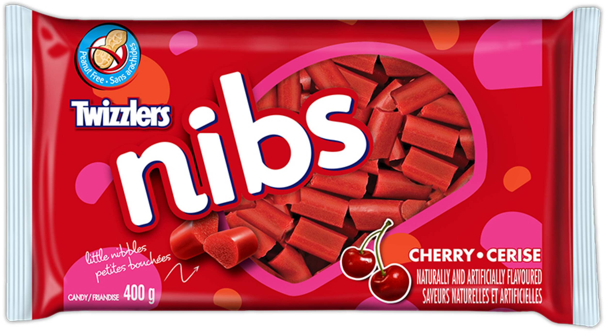 Réglisse Twizzlers Nibs aux cerises, 400 g Front_Flat