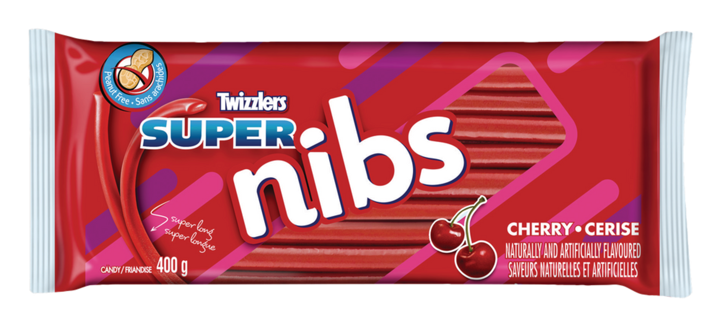 Réglisse Twizzlers Super Nibs aux cerises, 400 g Front_Flat