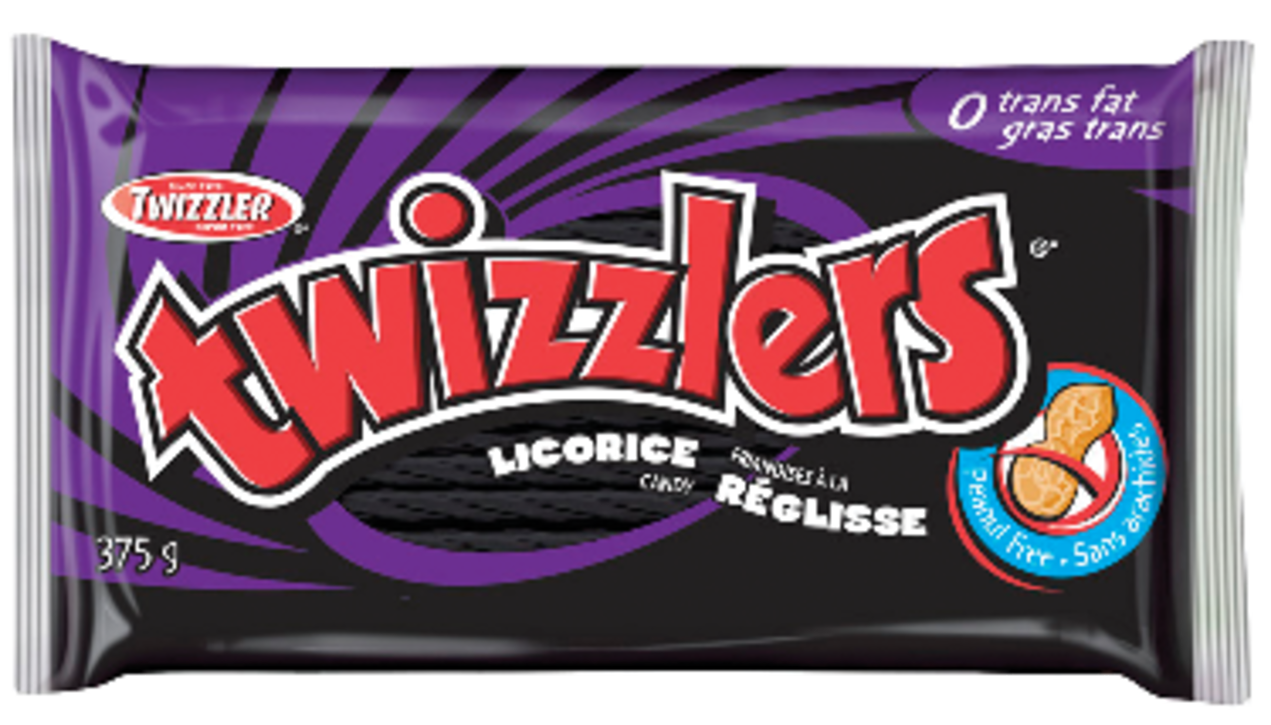 Torsades de réglisse noire Twizzlers, 375 g Front_Flat