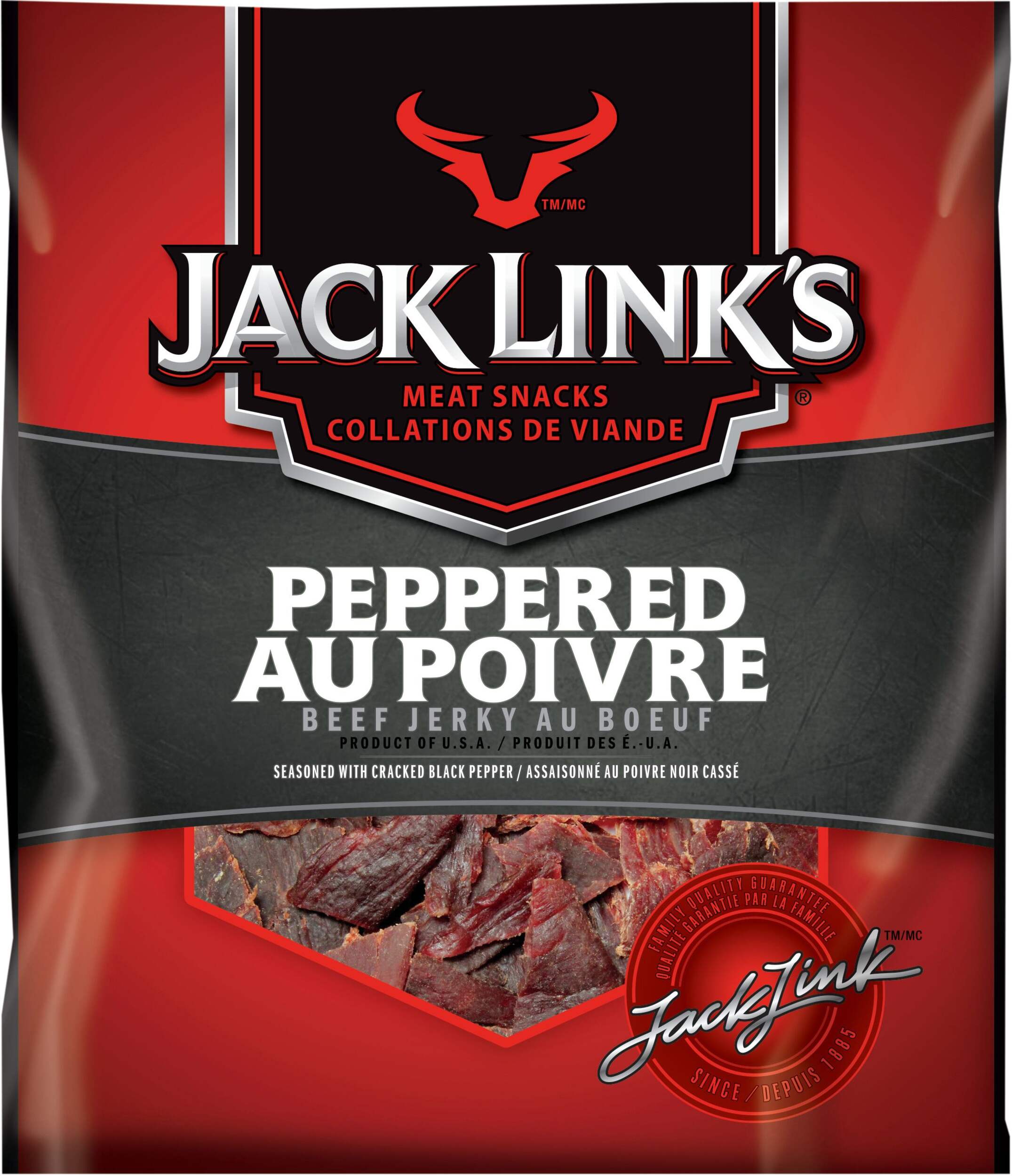 Jack Link's Peppered Beef Jerky, 80-g Front_Flat