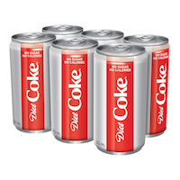 Diet Coke, 222-mL, 6-pk Front_Three_Fourths_Angled_Left