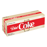 Diet Coke Caffine Free Soda, 12 x 355-ml Overhead_Plunge