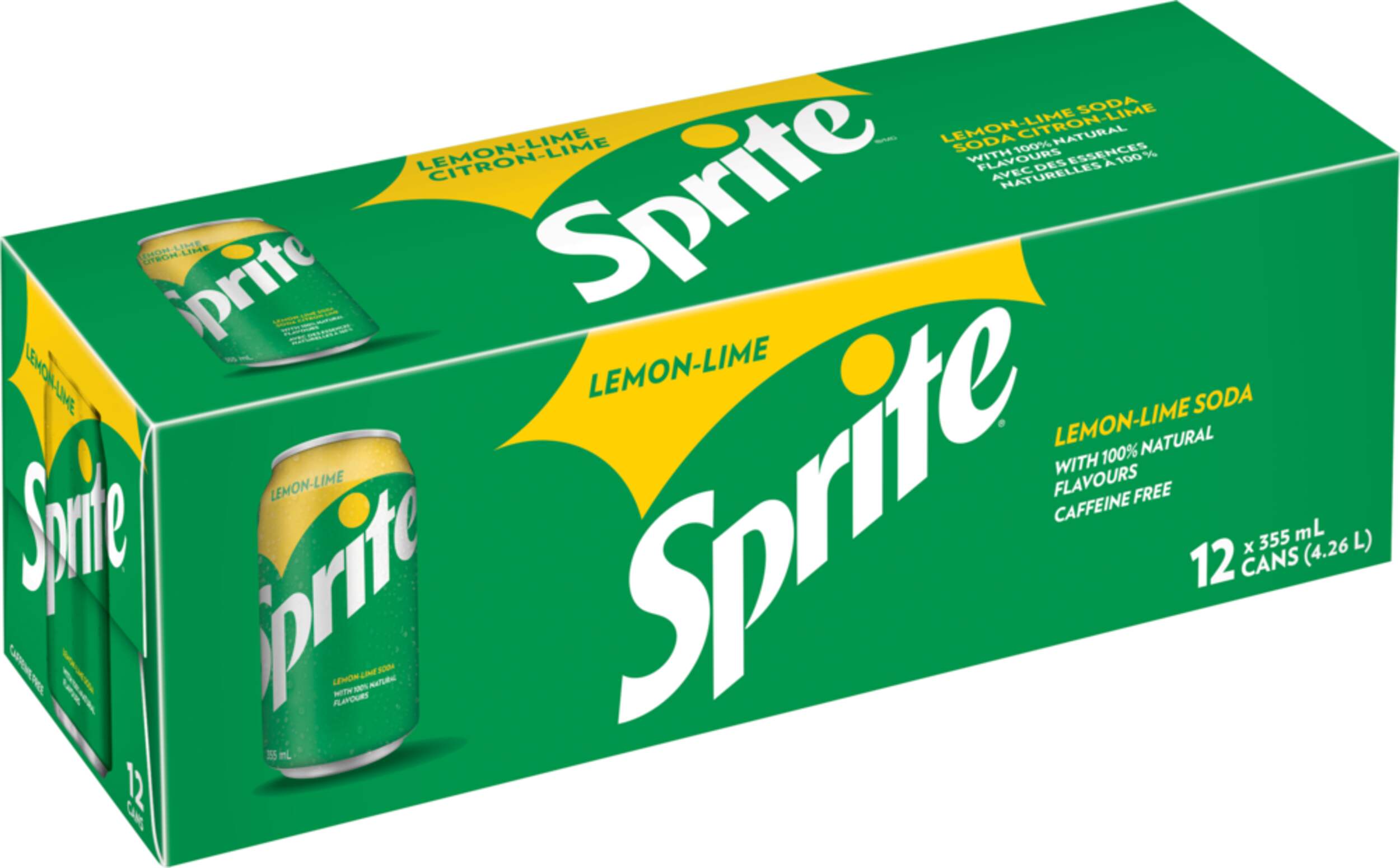Sprite Lemon Lime Soda, 12 x 355-ml Overhead_Plunge