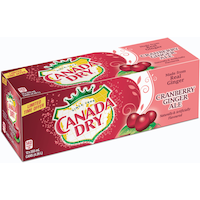 Canada Dry Cranberry Ginger Ale, 12 x 355-ml Overhead_Plunge