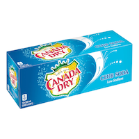 Canada Dry Low Sodium Club Soda, 12 x 355-ml Overhead_Plunge