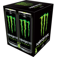 Monster Energy Drink, Original, 473-mL, 4-pk Front_Three_Fourths_Angled_Left