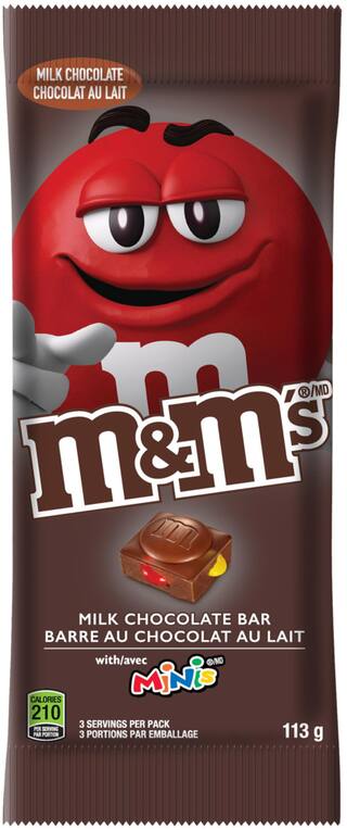 M&M's Milk Chocolate Bar with Minis, 113-g | Canadian Tire