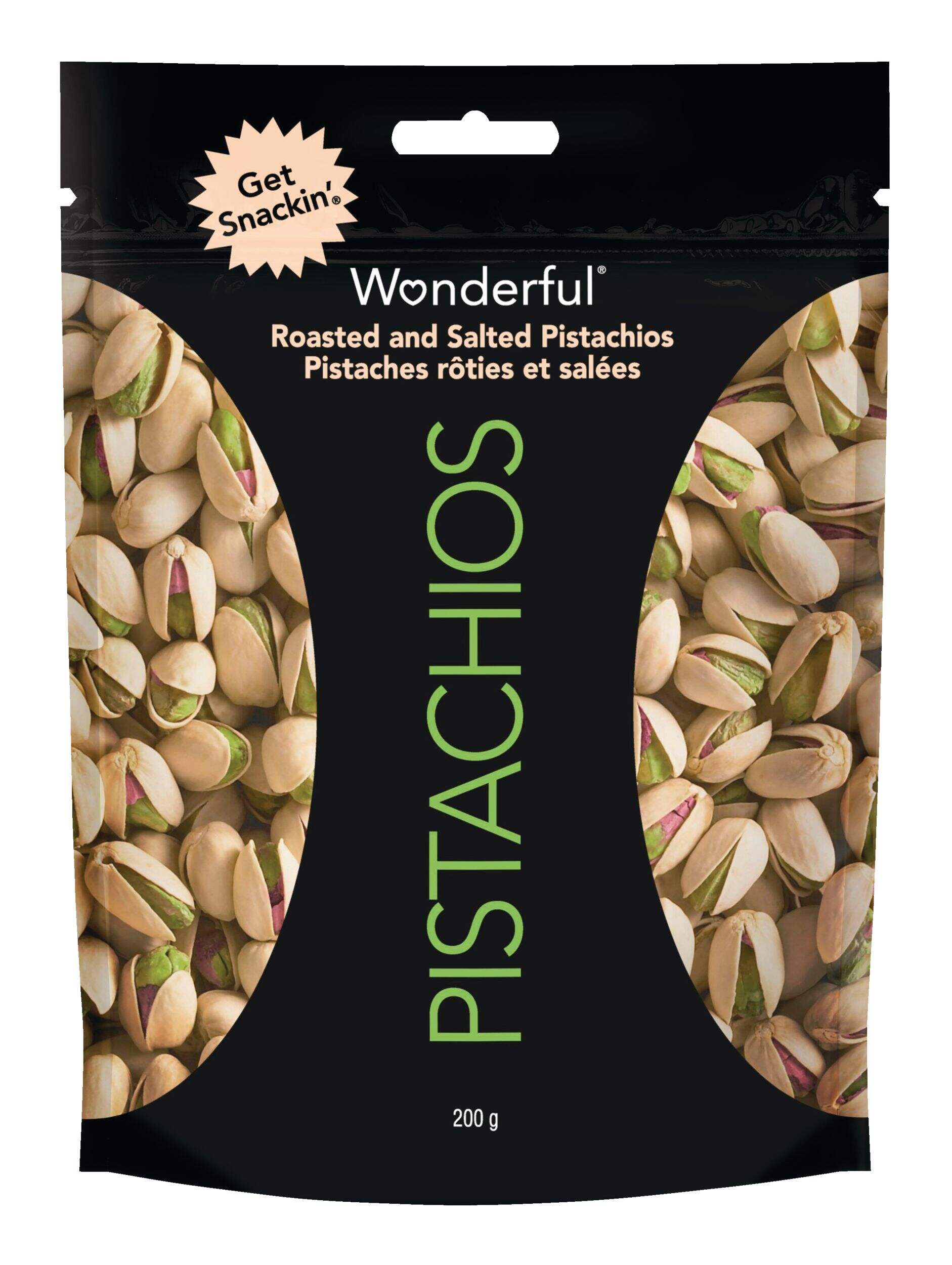 Wonderful Pistachios Roasted & Salted In-Shell Pistachios, 200-g Front_Flat