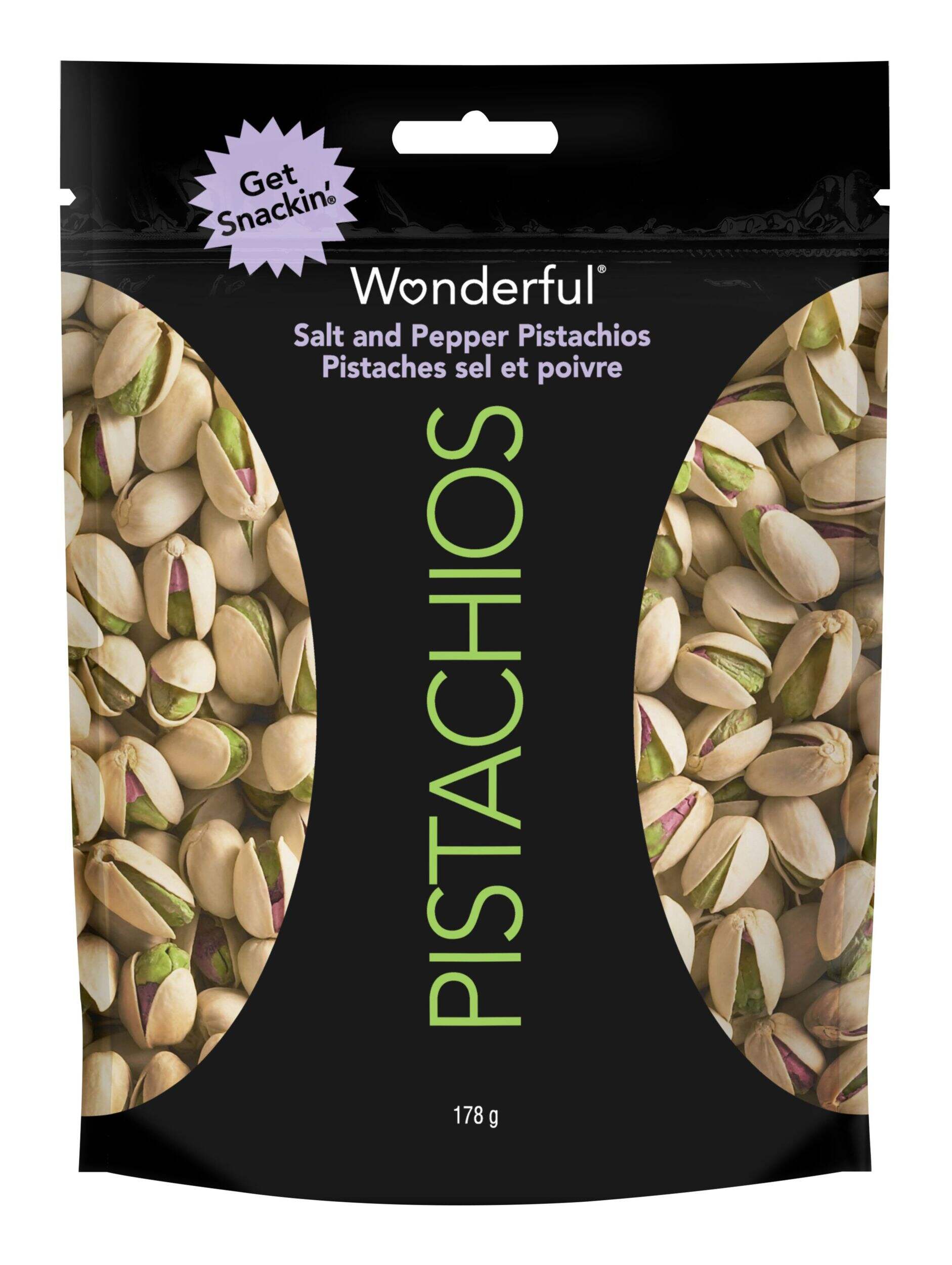 Wonderful Pistachios Salt & Pepper In-Shell Pistachios, 178-g Front_Flat