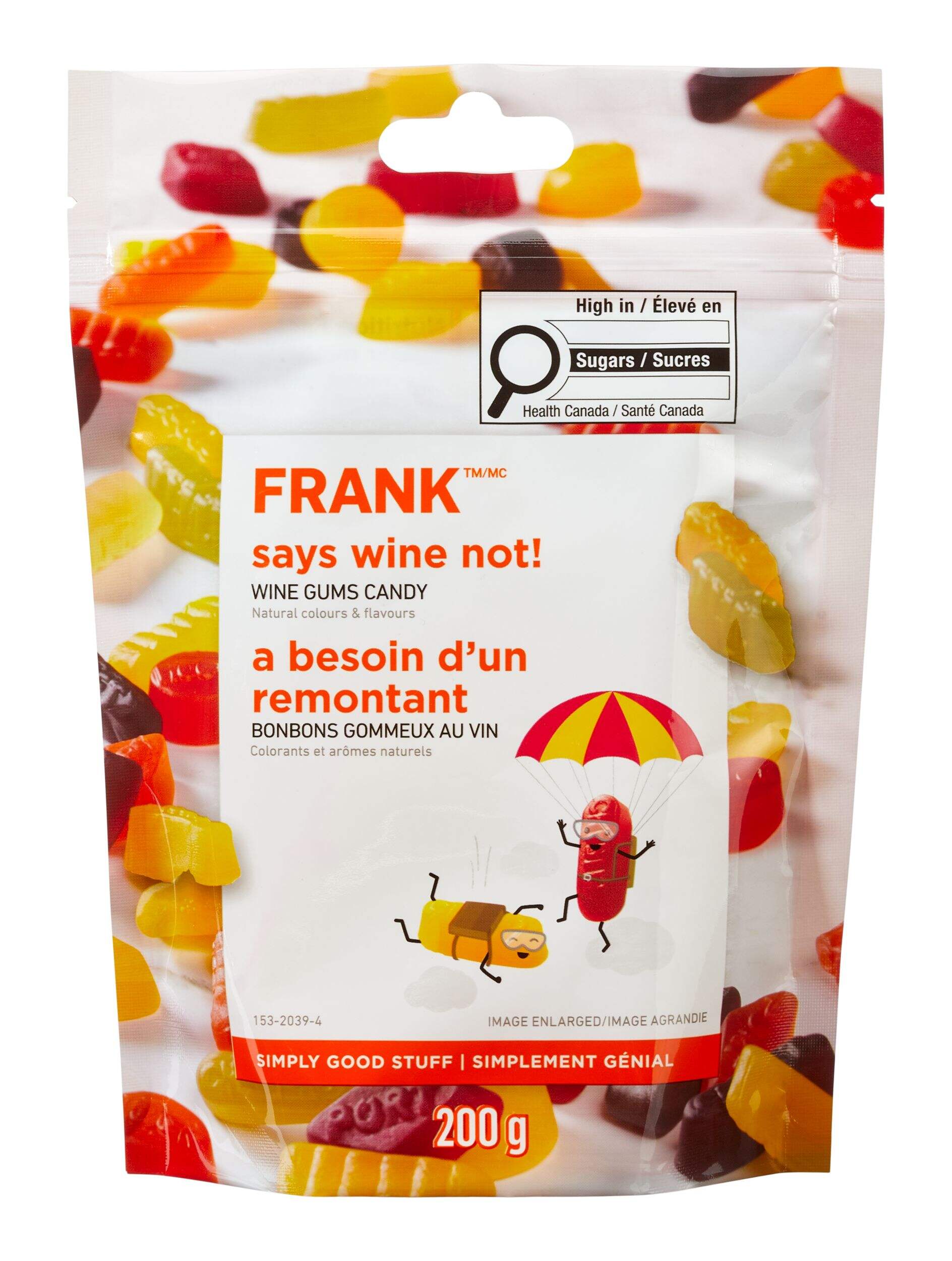 FRANK All Natural Wine Gums Candy, 200-g Front_Flat