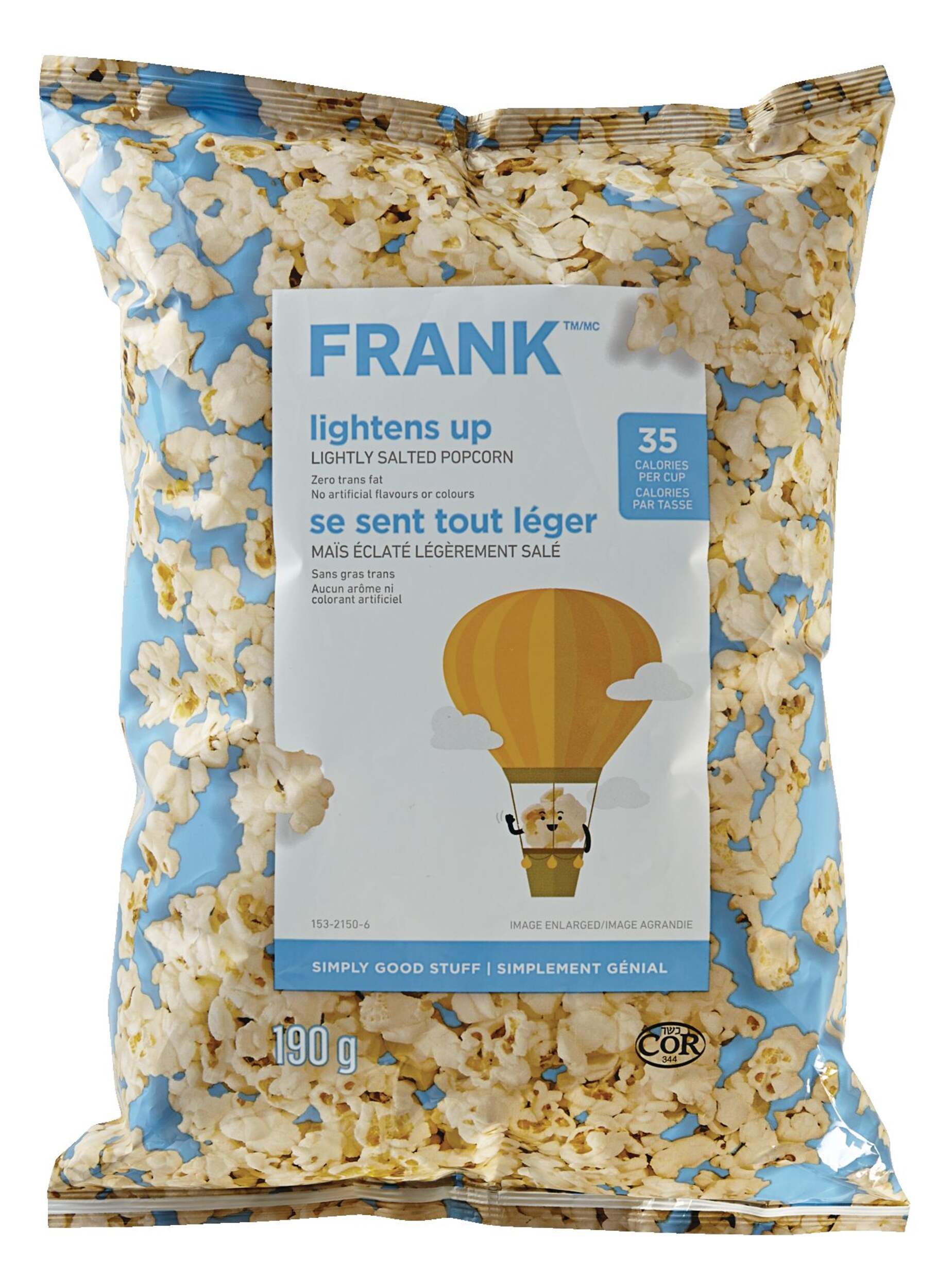 FRANK Lightly Salted Popcorn, 190-g Front_Flat