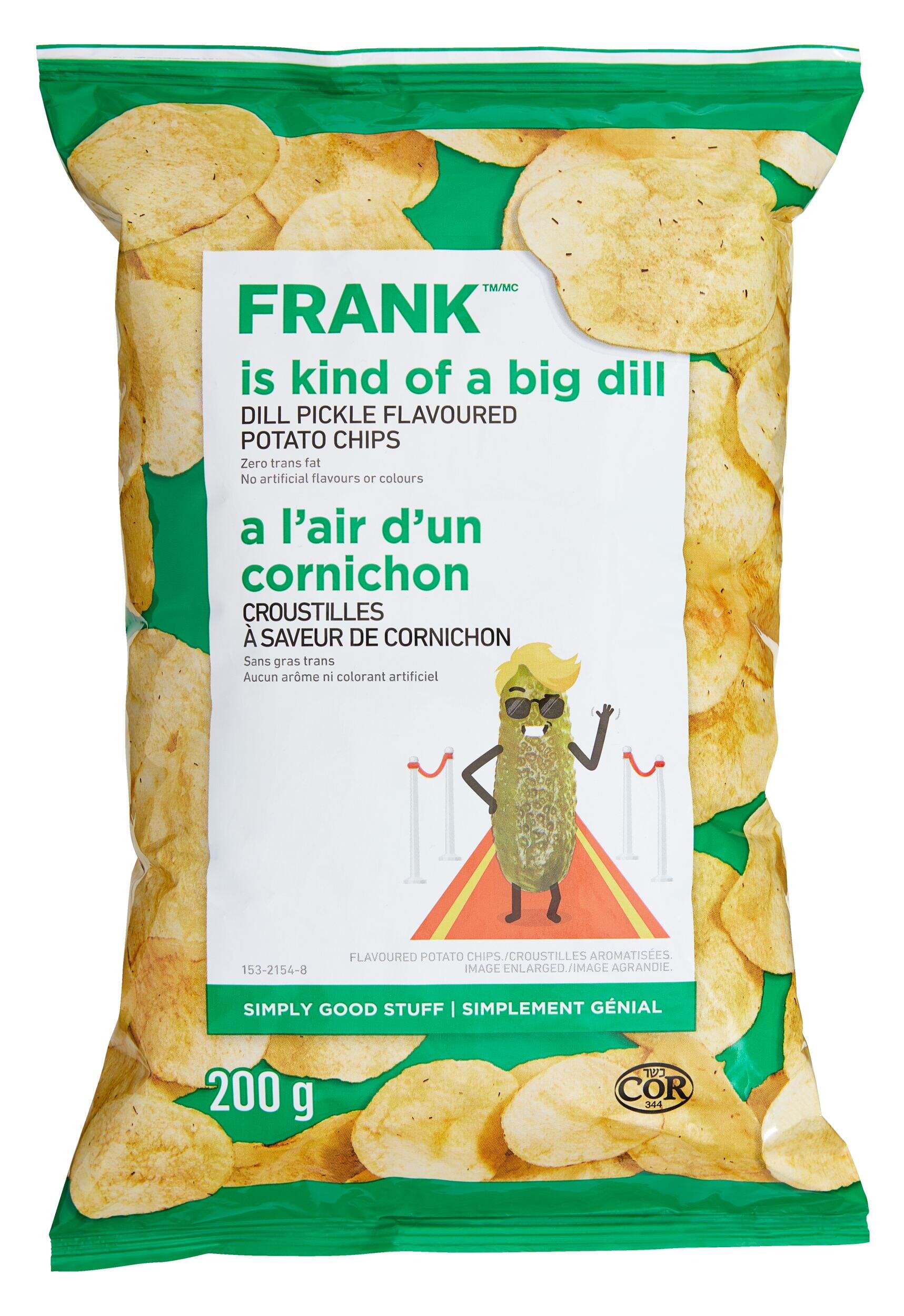FRANK Dill Pickle Potato Chips, 200-g Front_Flat
