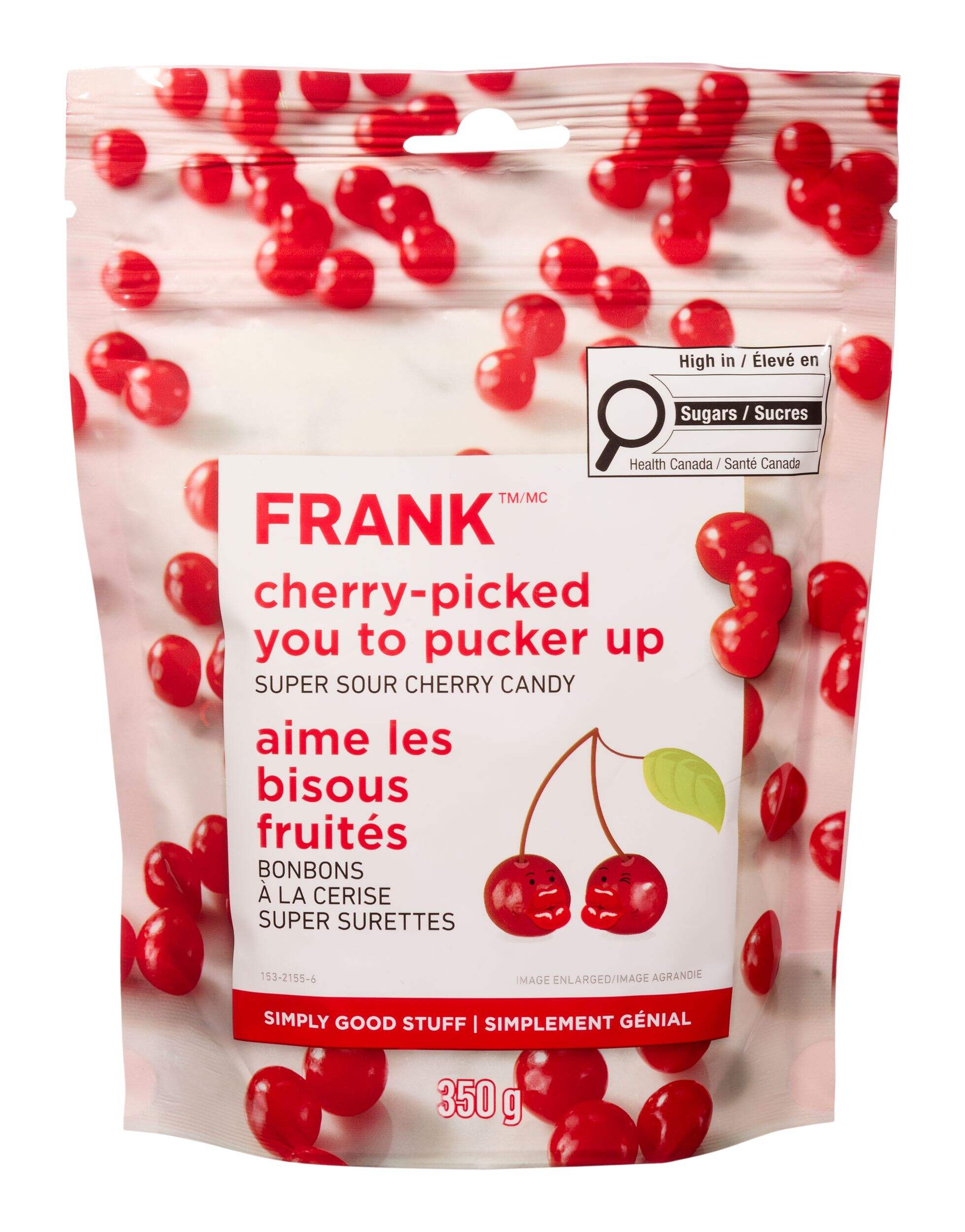 Bonbons aux cerises super surettes FRANK, 350 g Front_Flat