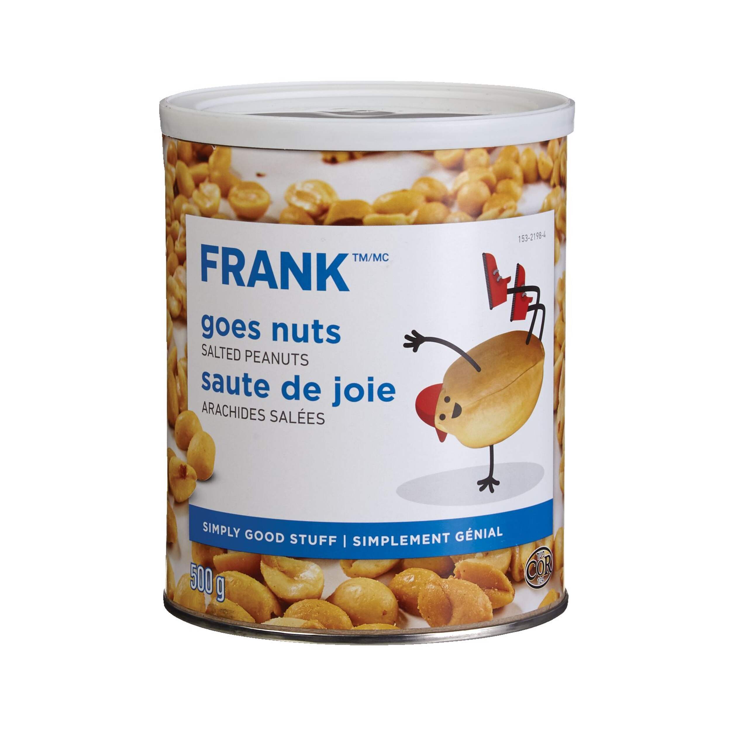 Arachides salées FRANK, boîte métallique de 500 g Front_Flat