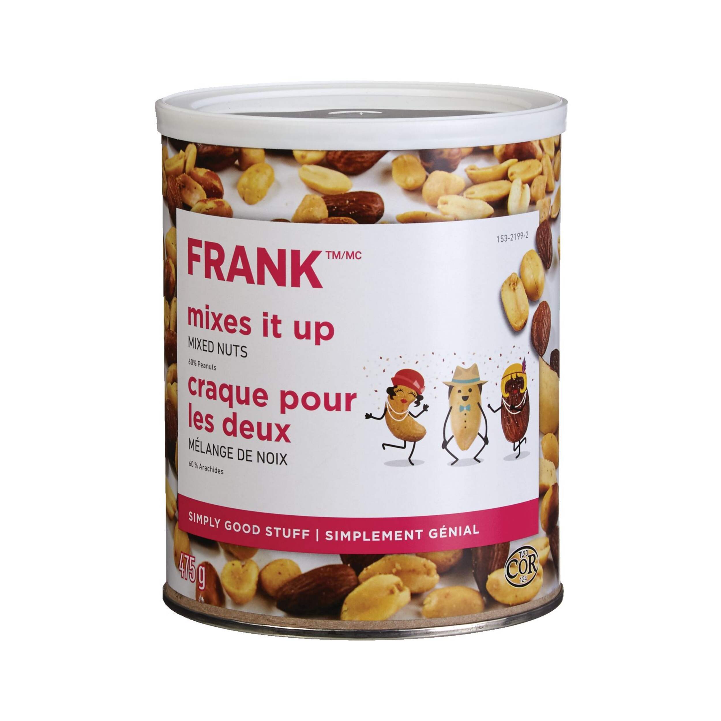 Noix mélangées FRANK, boîte métallique de 475 g Front_Elevated